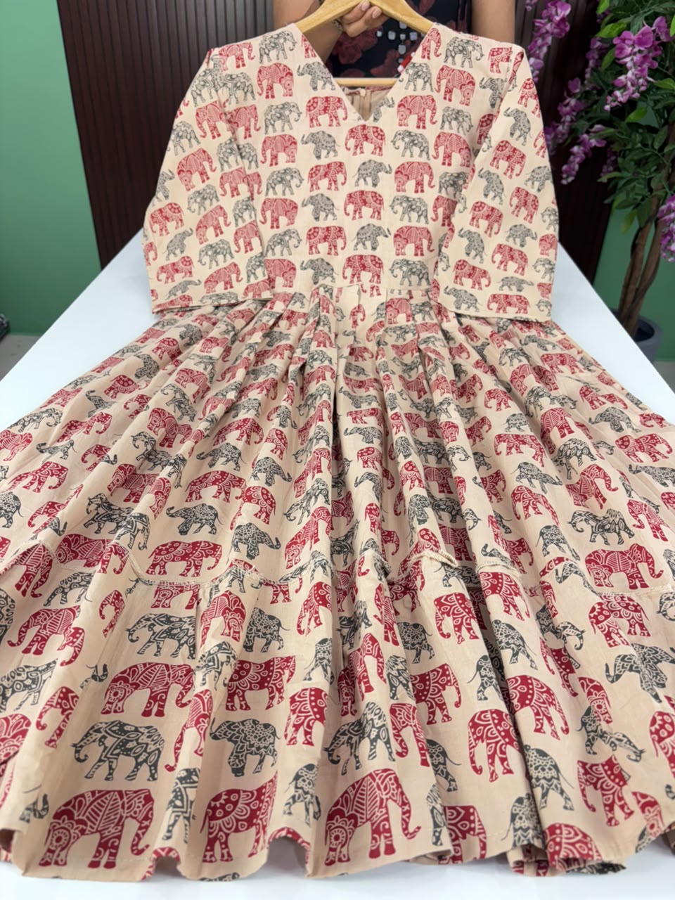 SS7205 Kalamkari Printed Cotton Frock