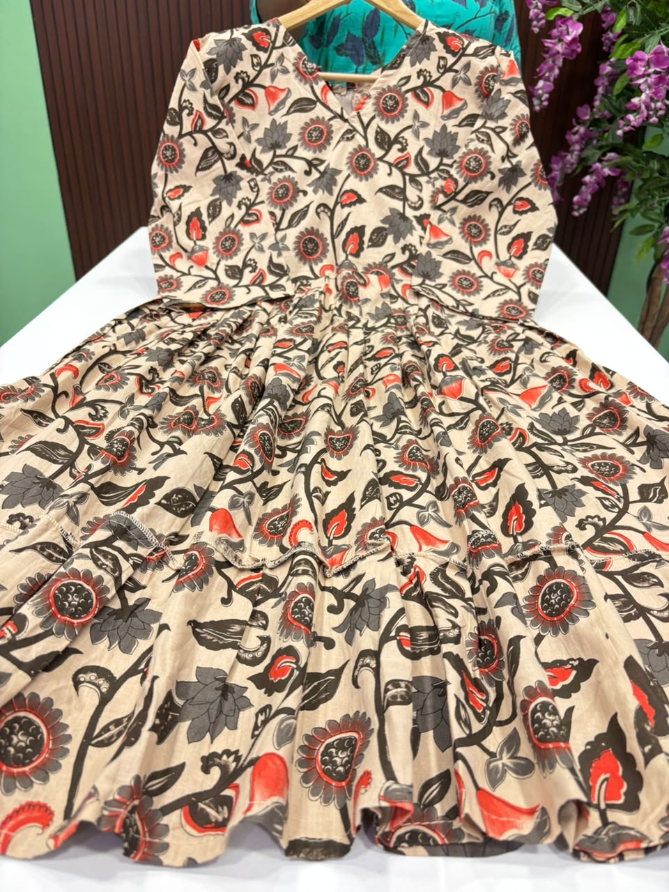 SS7209 Kalamkari Printed Cotton Frock