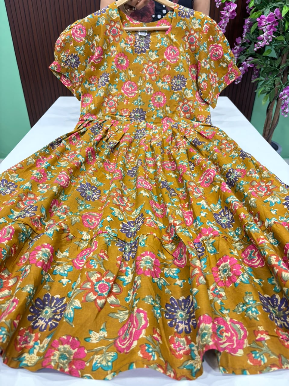 SS7212 Kalamkari Printed Cotton Frock