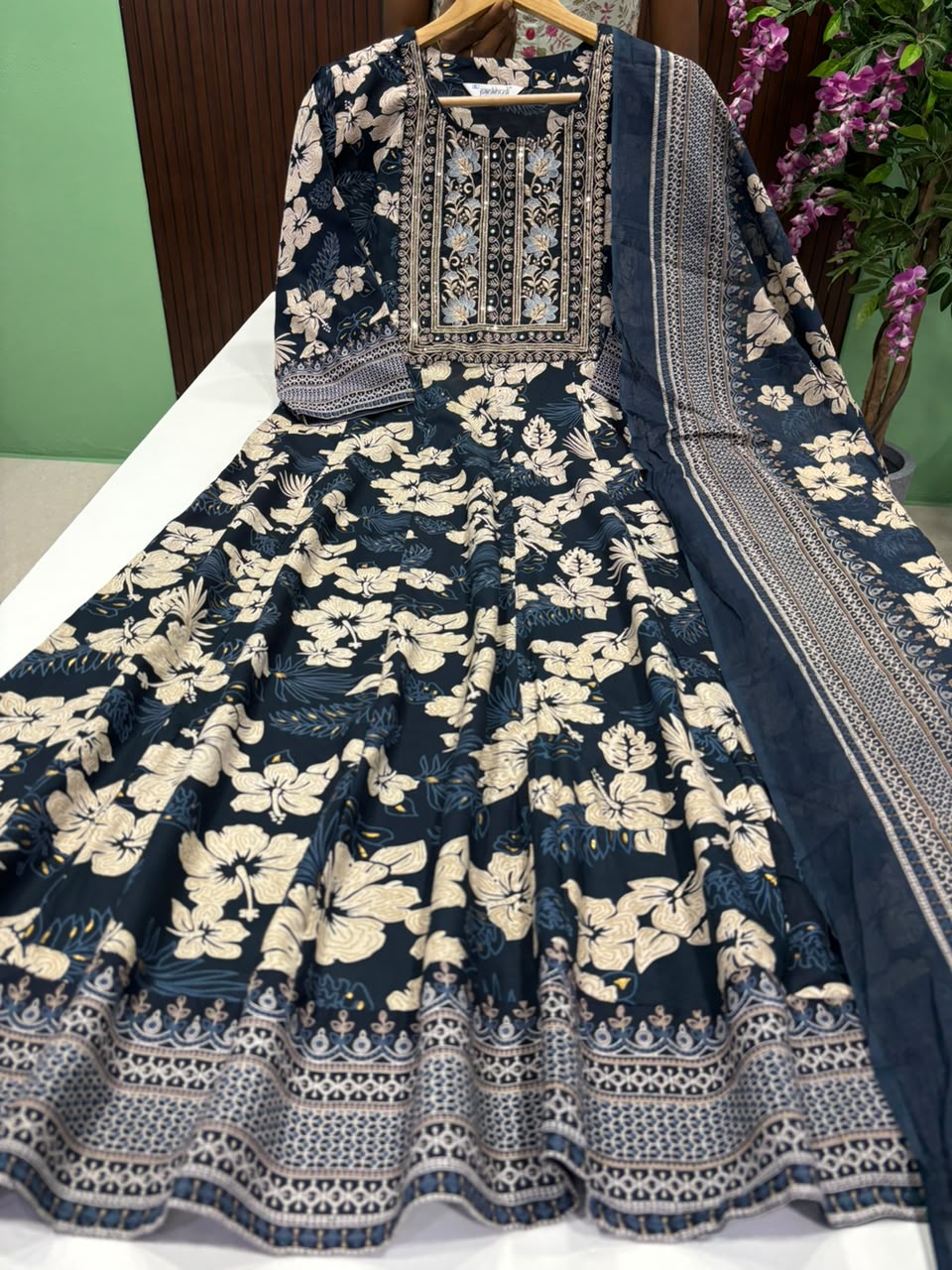 SS7224 Full Flared Anarkali with Dupatta Set