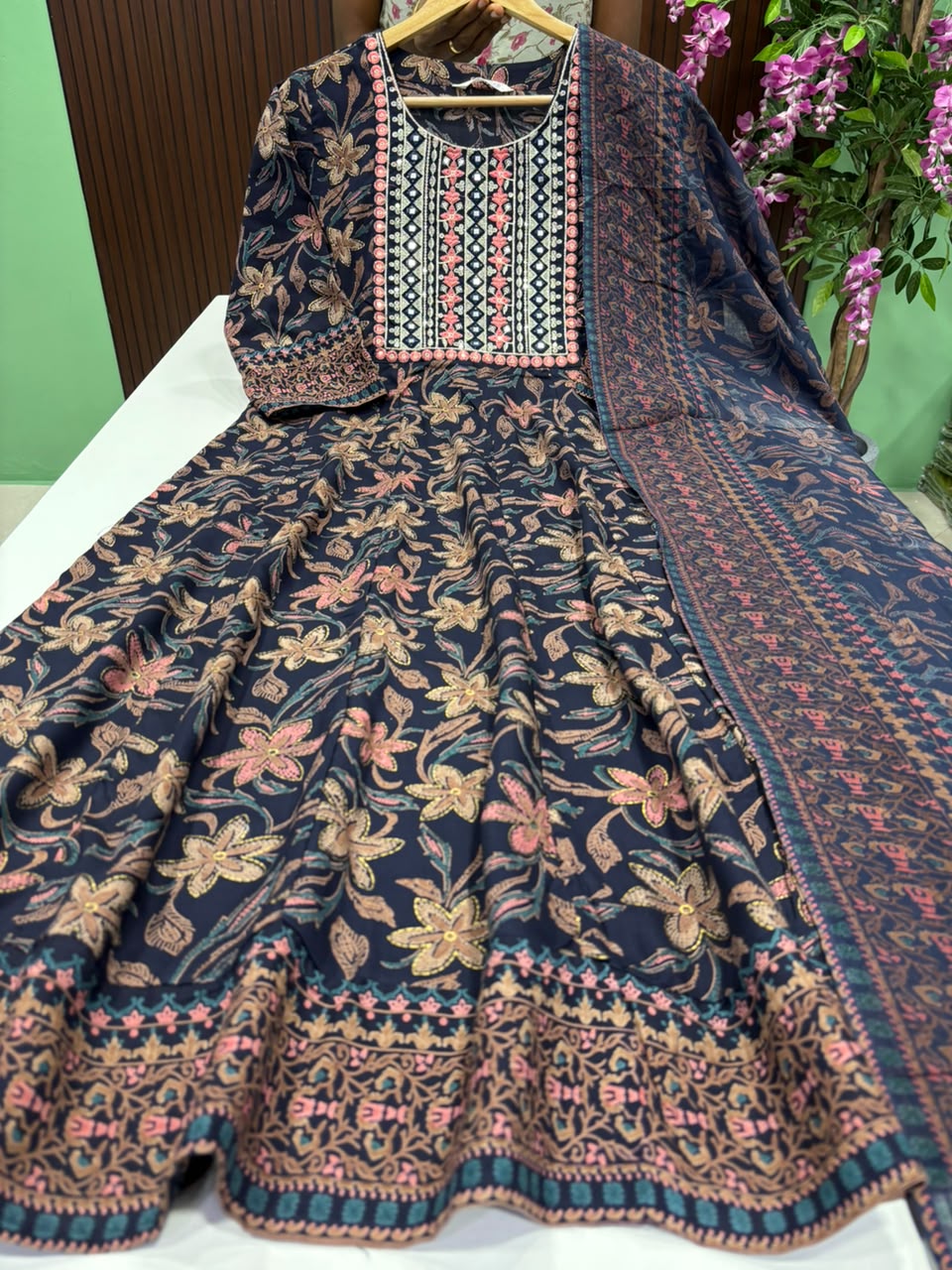 SS7225  Full Flared Anarkali with Dupatta Set