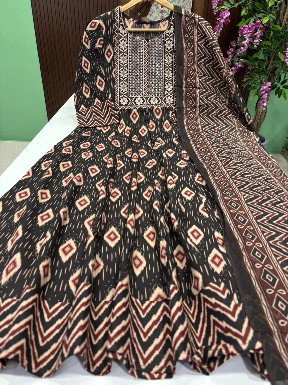 SS7226 Full Flared Anarkali with Dupatta Set