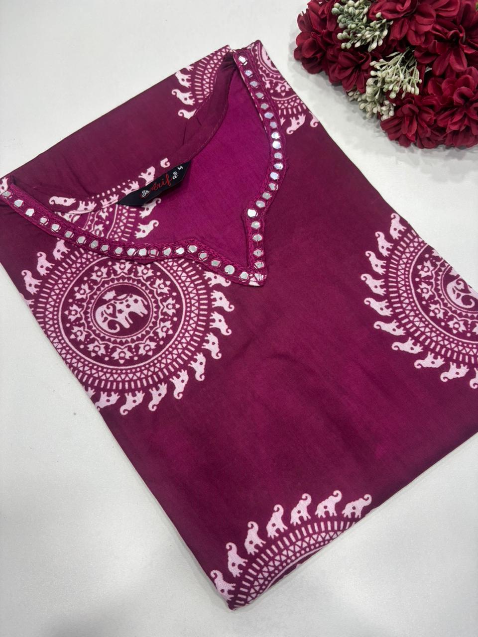 SS7252 Elegant Office Wear Rayon Kurti