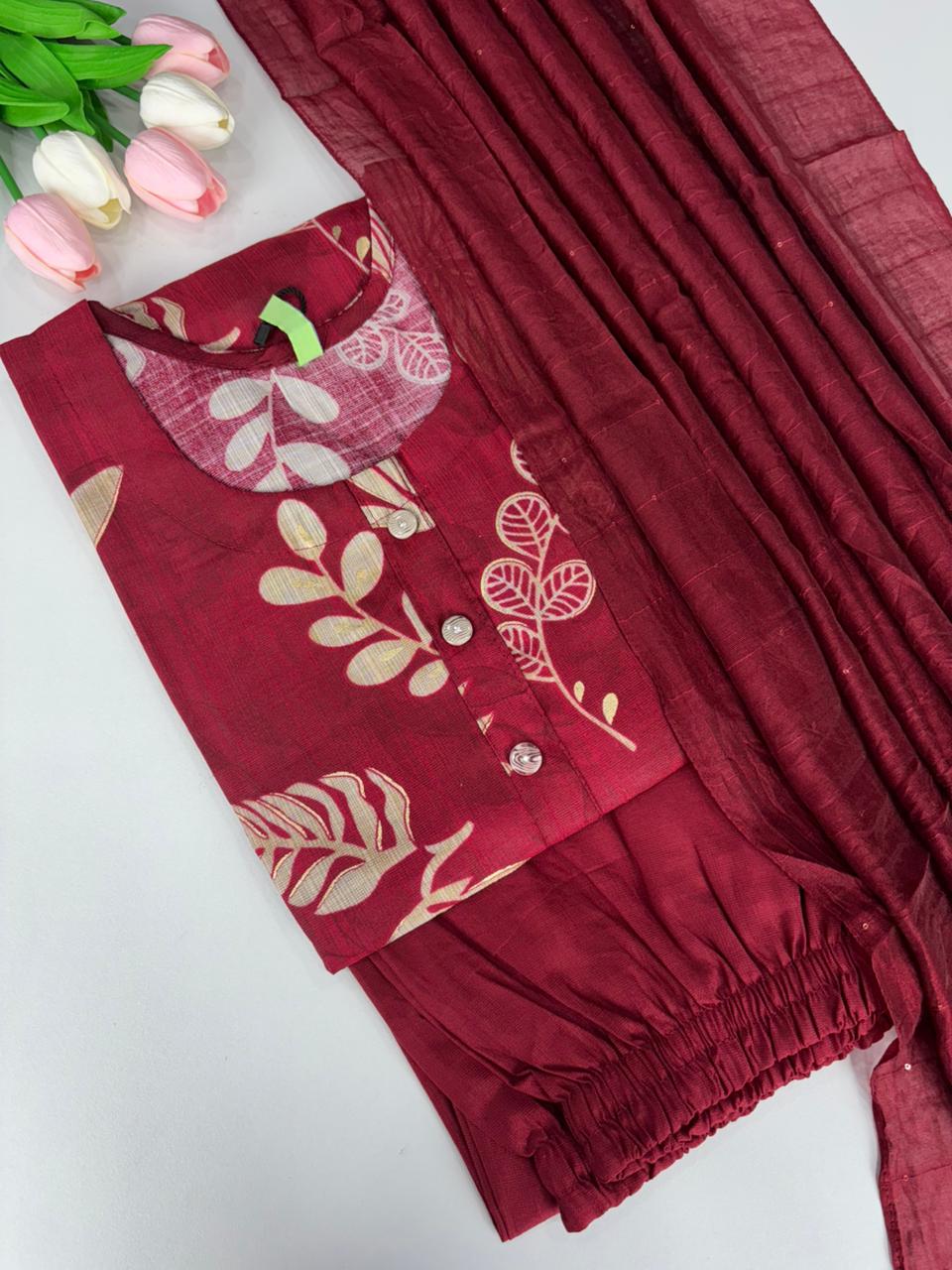 SS7284 Vatican Silk Salwar Set - Red