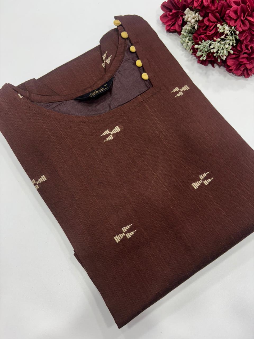 SS7334 Premium Raw Silk Kurti