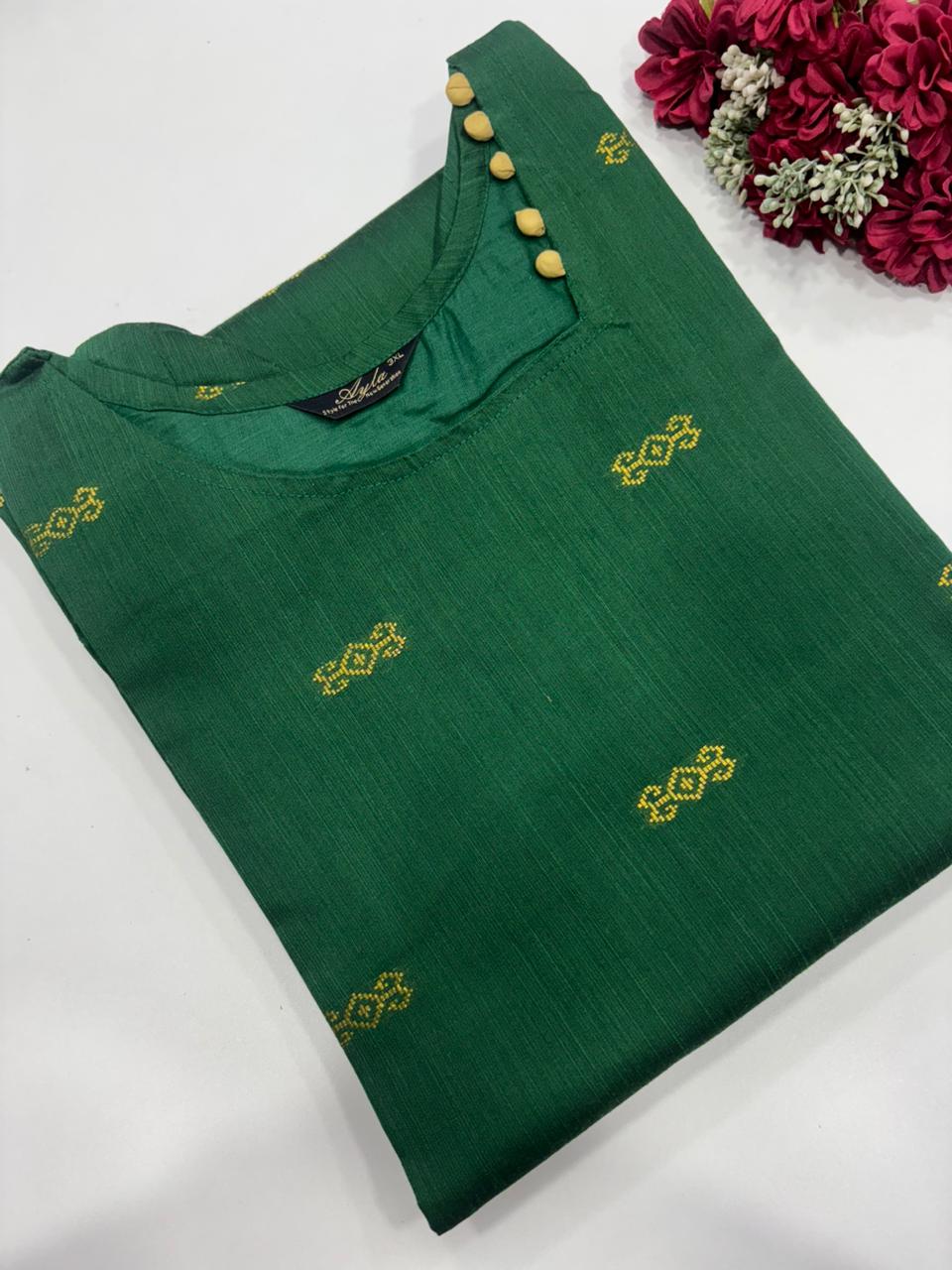 SS7332 Premium Raw Silk Kurti