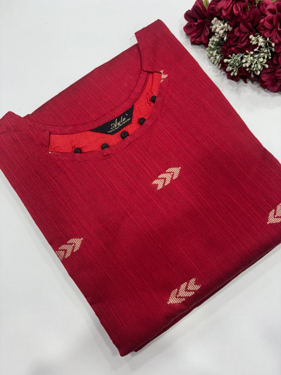 SS7335 Premium Raw Silk Kurti