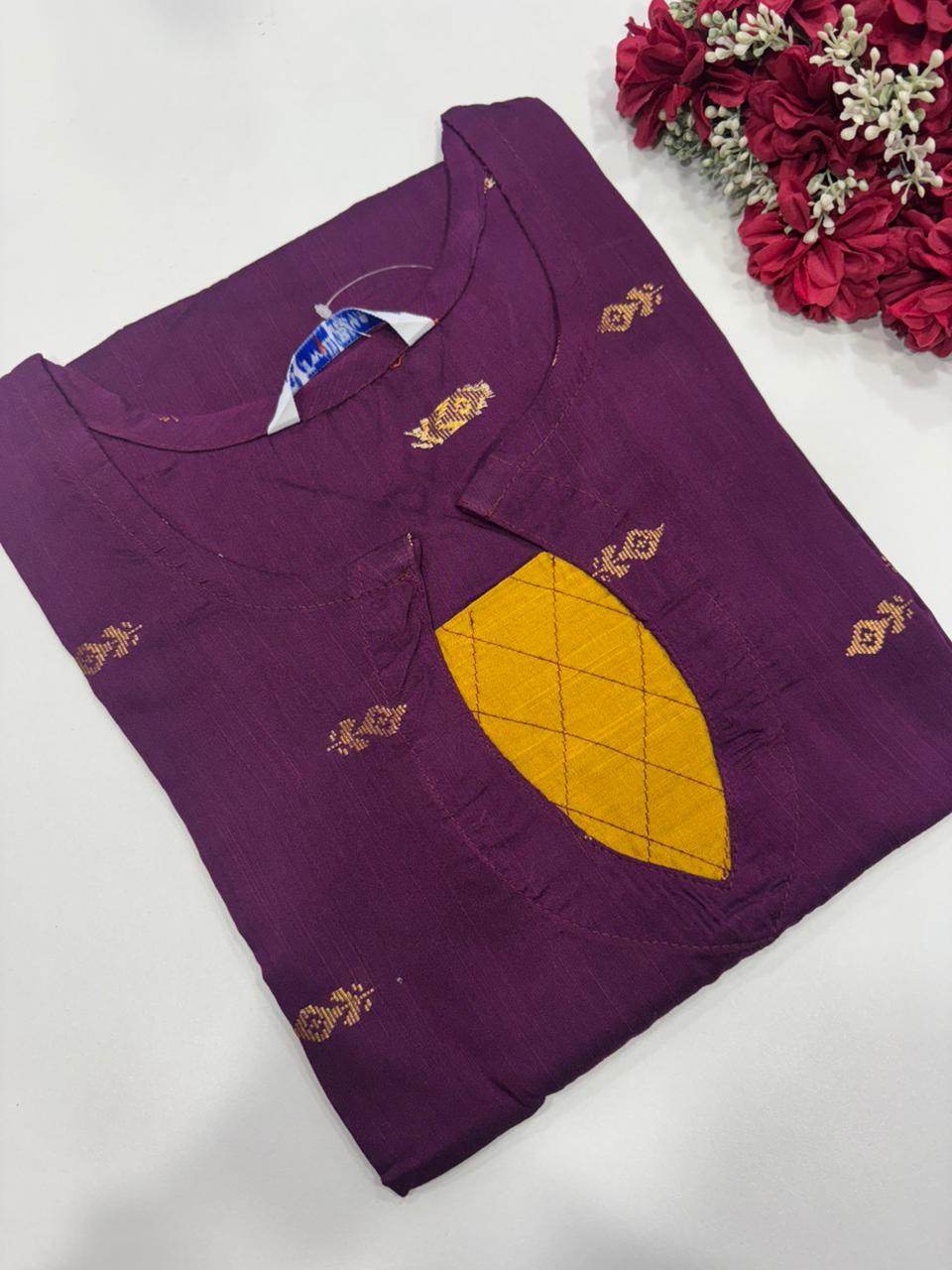 SS7314 Premium Slub Silk Kurti