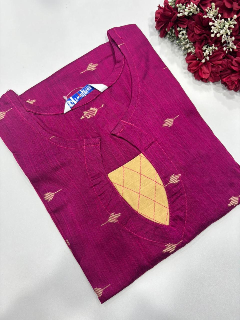 SS7318 Premium Slub Silk Kurti