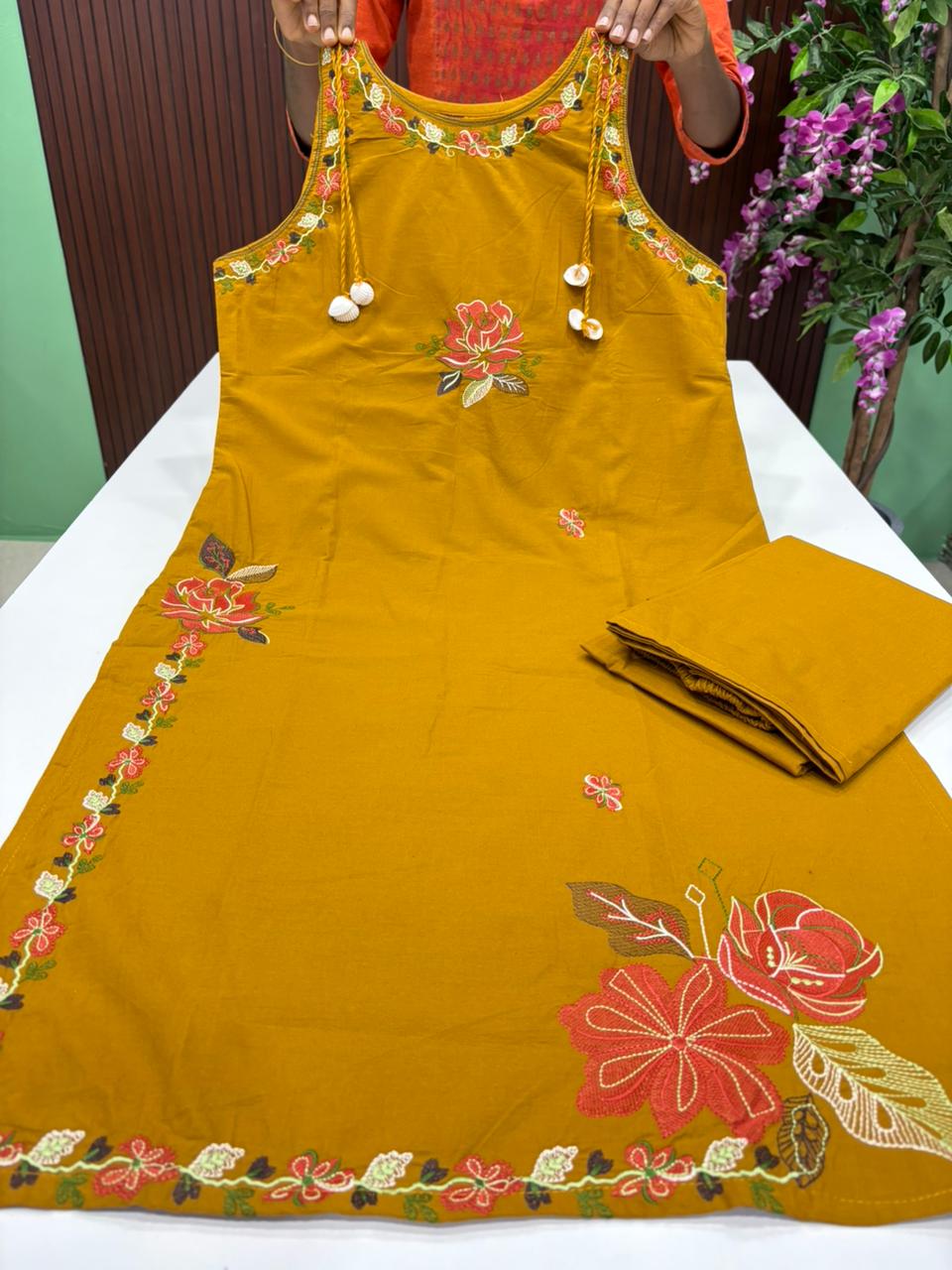 SS7342 Premium Embroidered Cotton Co-ord Set