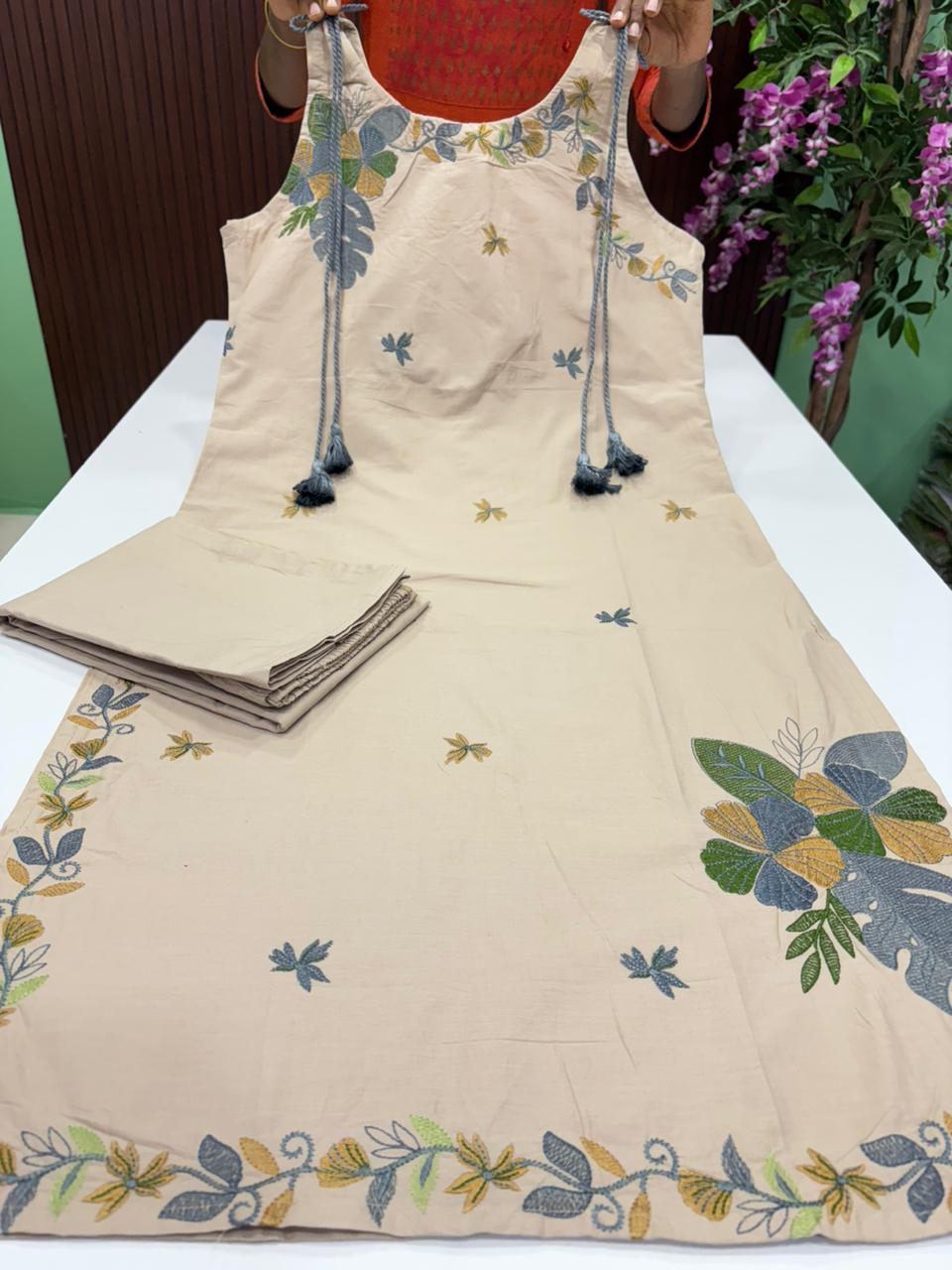 SS7347 Premium Embroidered Cotton Co-ord Set