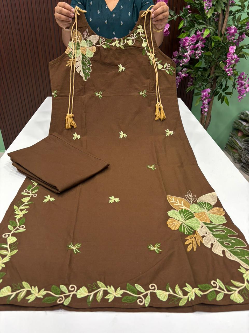 SS7341 Premium Embroidered Cotton Co-ord Set