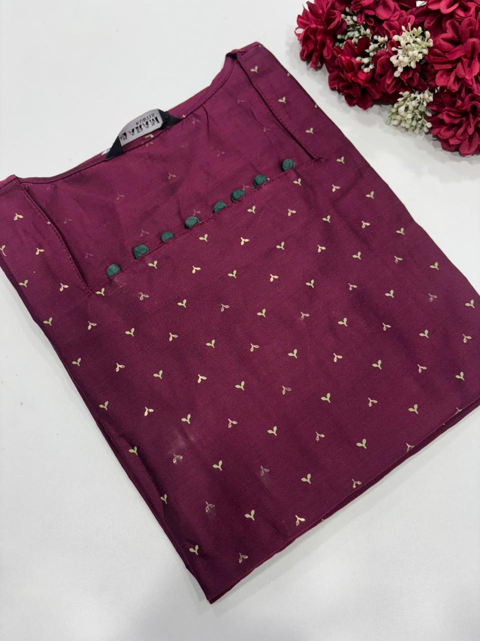 SS7361 Silk Printed Side Open Kurti