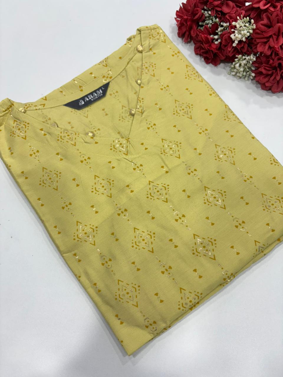 SS7362 Silk Printed Side Open Kurti