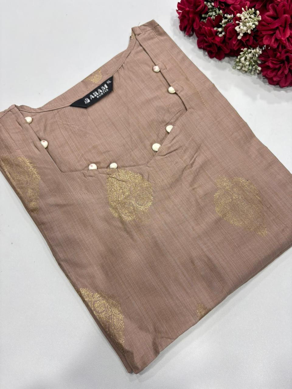 SS7352 Silk Printed Side Open Kurti