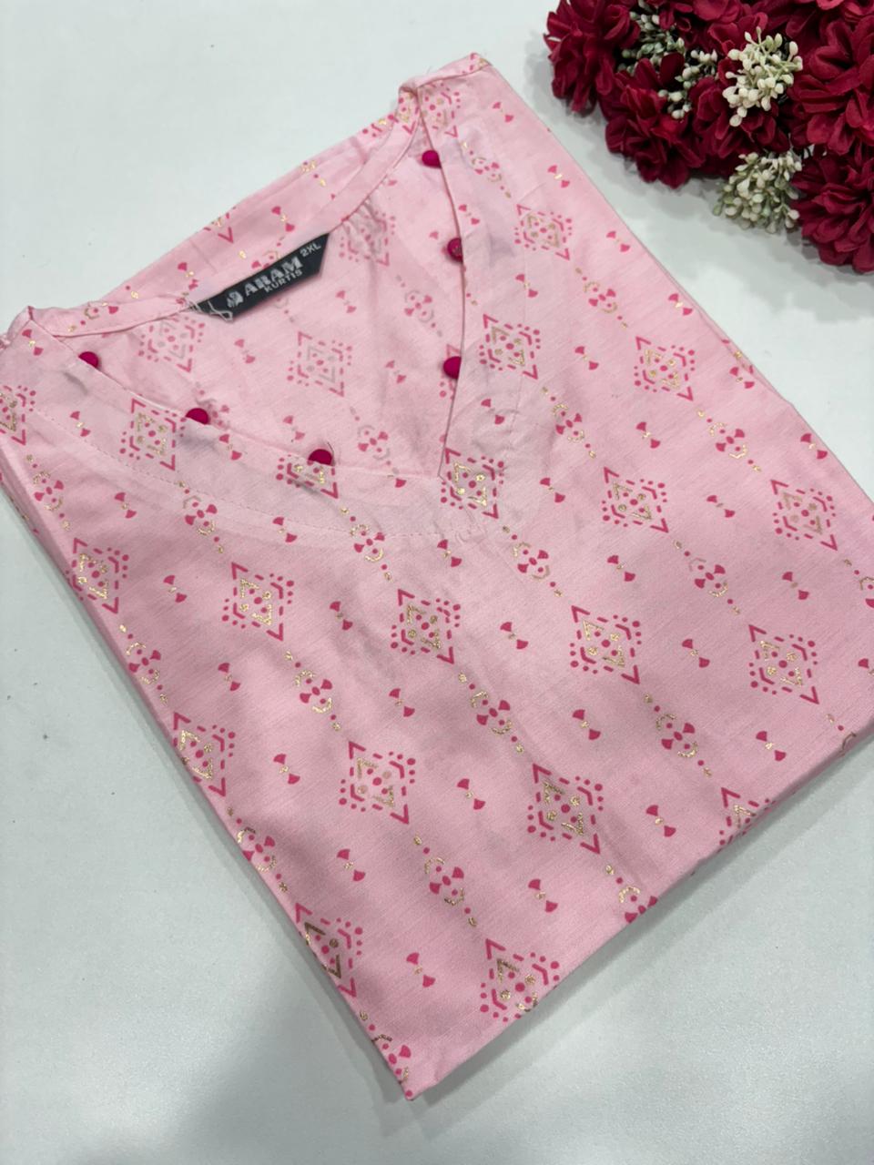 SS7354 Silk Printed Side Open Kurti