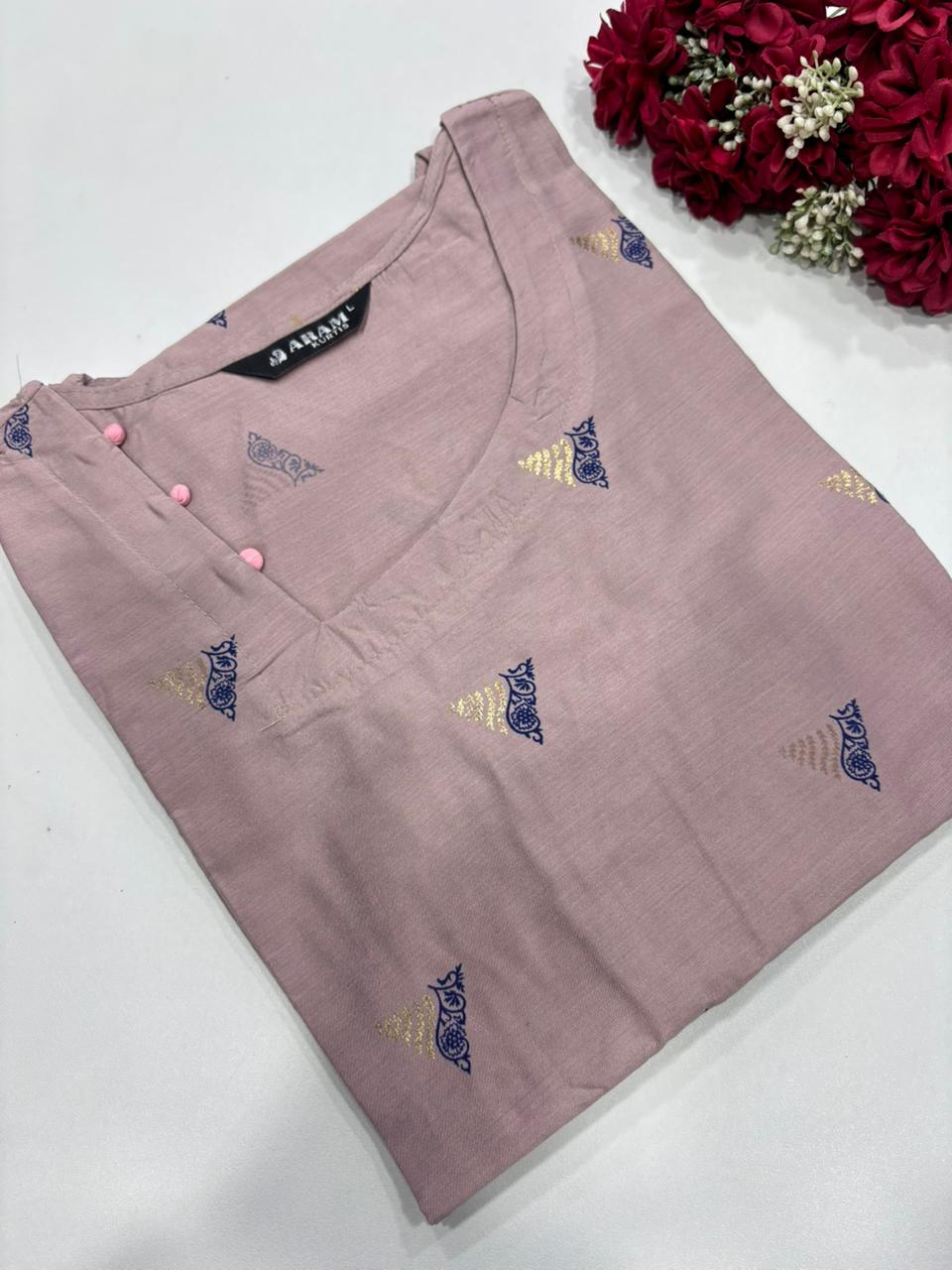 SS7351 Silk Printed Side Open Kurti