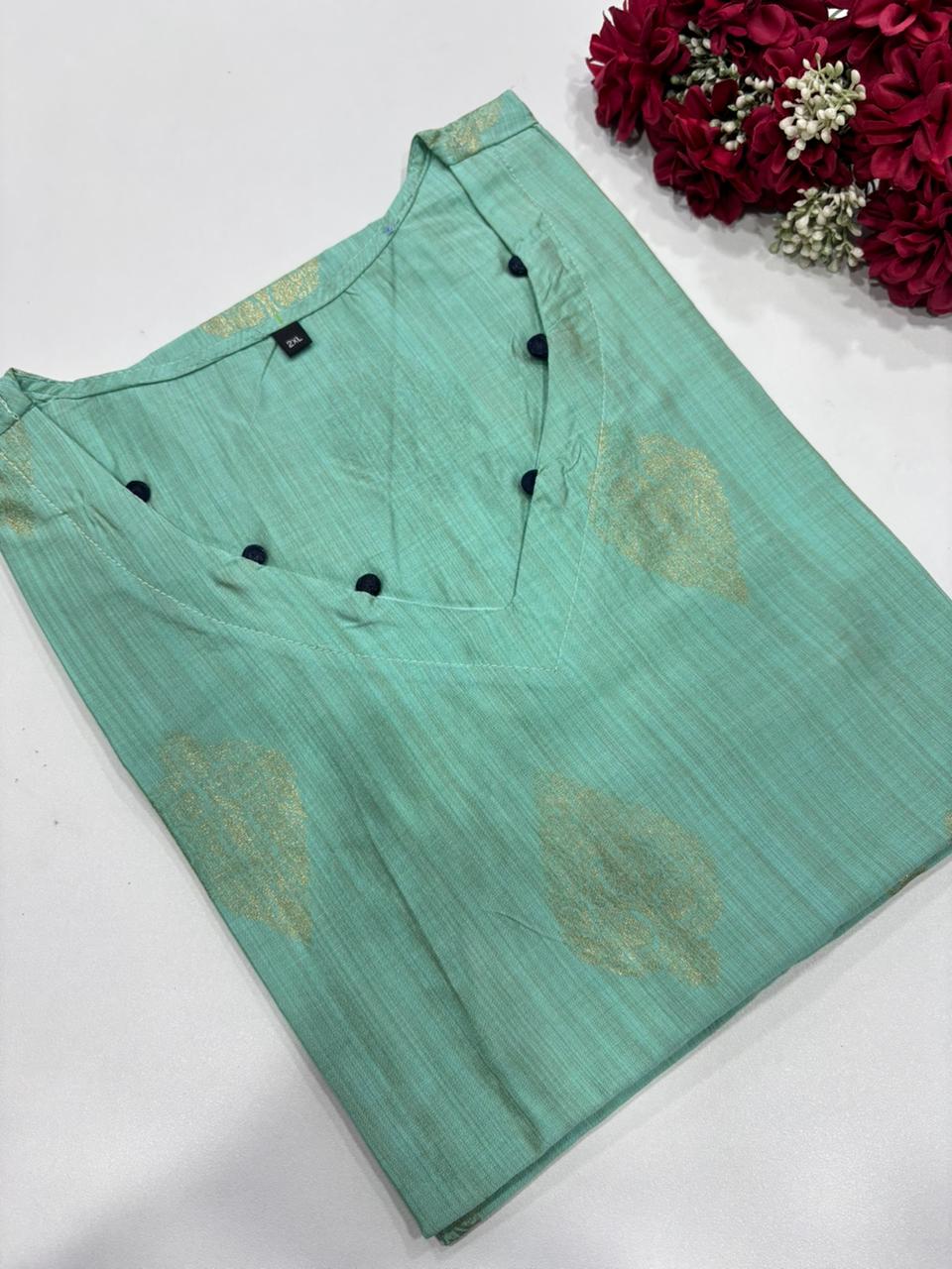 SS7350 Silk Printed Side Open Kurti