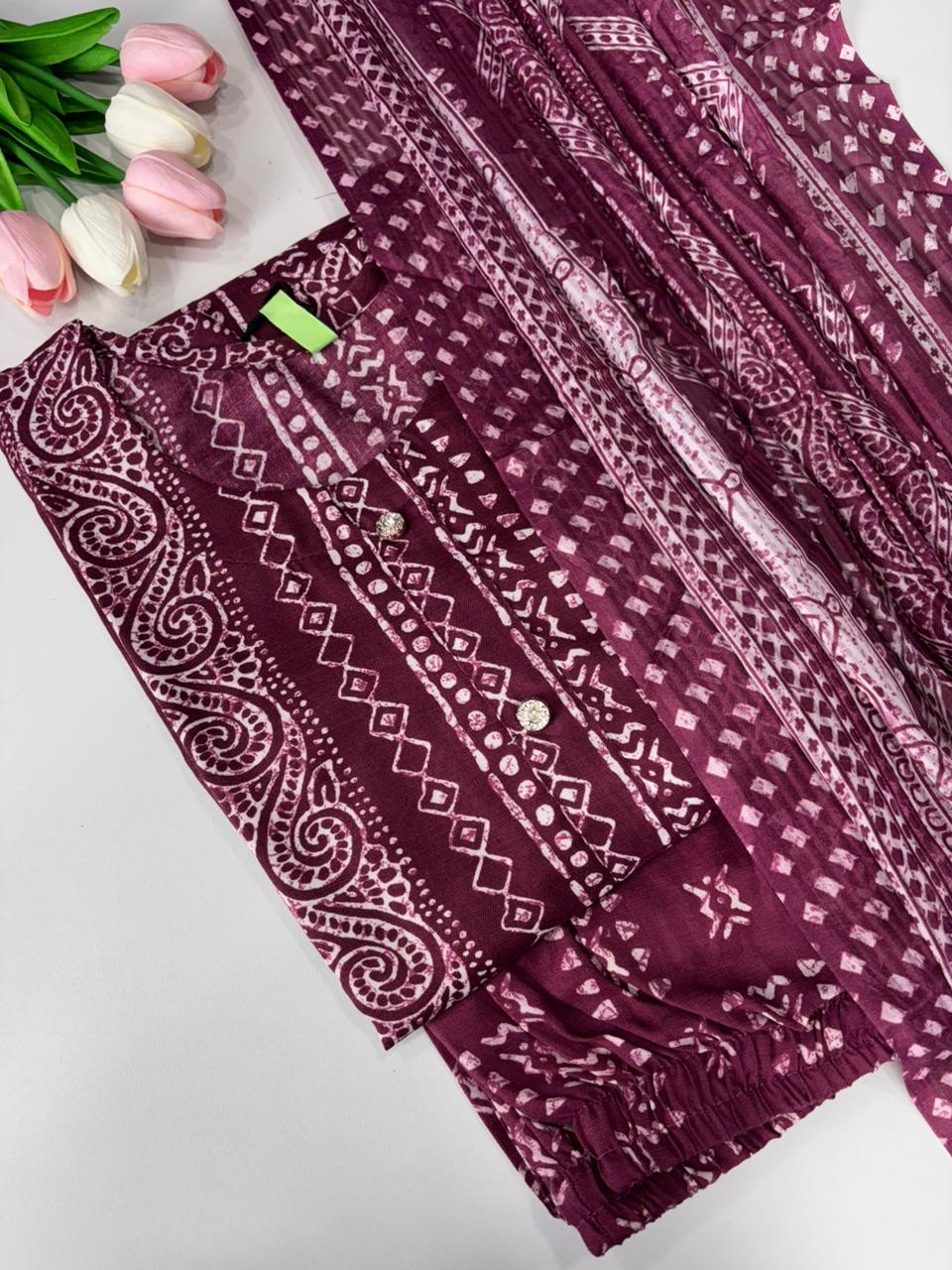 SS7385  Women’s Blended Cotton Salwar Set