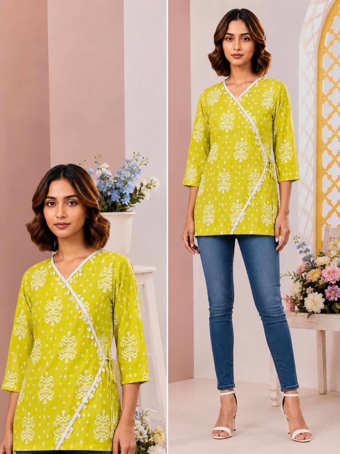 SS423 Trendy Ethnic Cotton Short Kurti