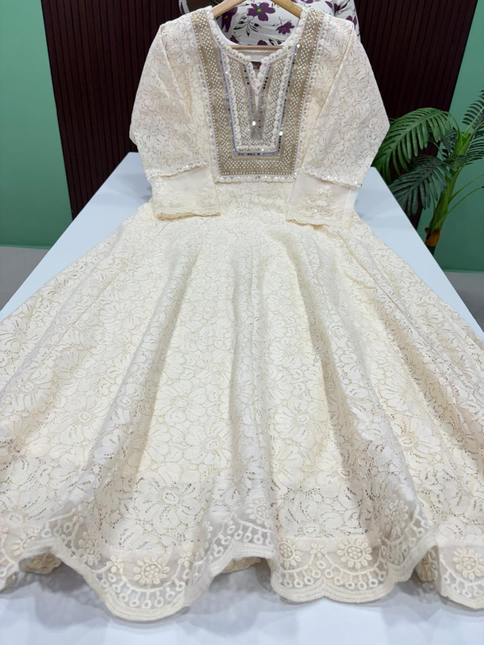 SS7437 Premium Lace Anarkali Dress