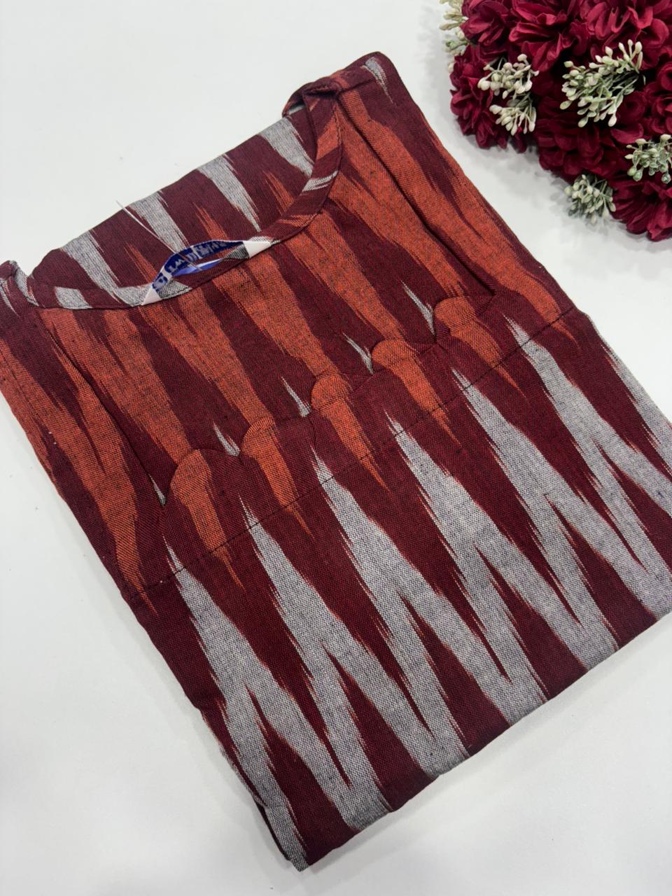 SS7454 Ikkat Cotton Kurti