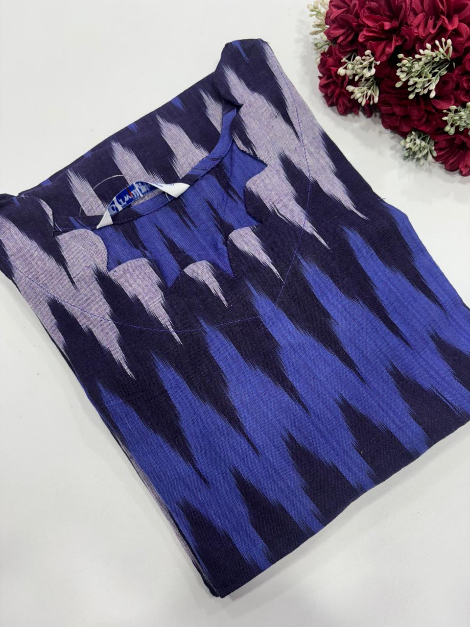 SS7455 Ikkat Cotton Kurti