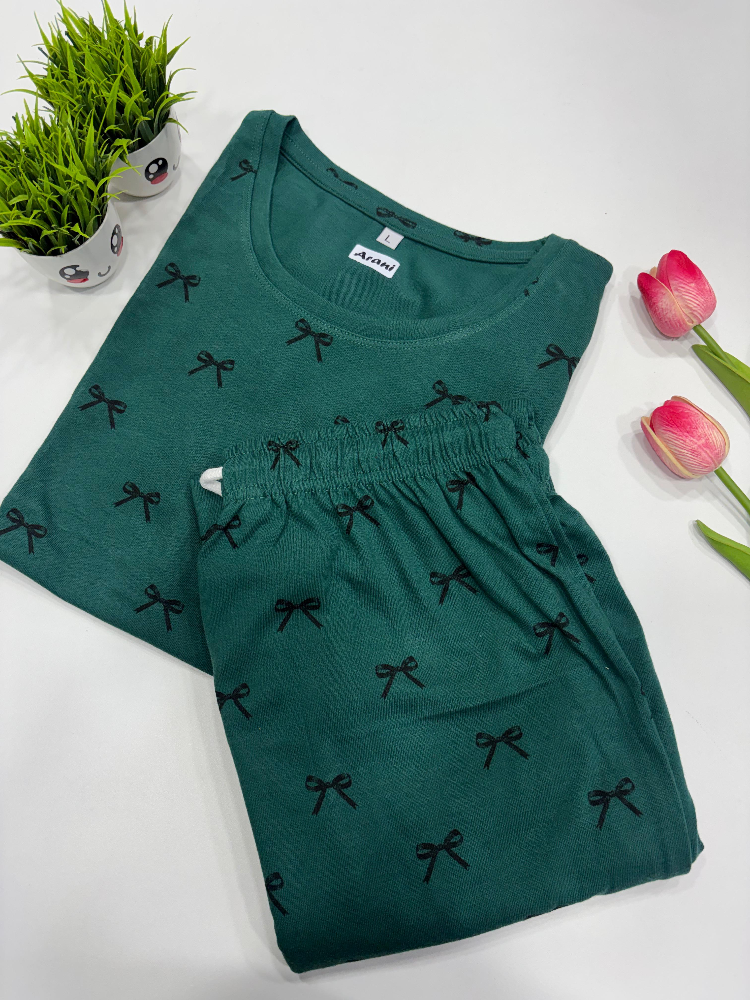 SS7493 Women’s knitted cotton Night Suit