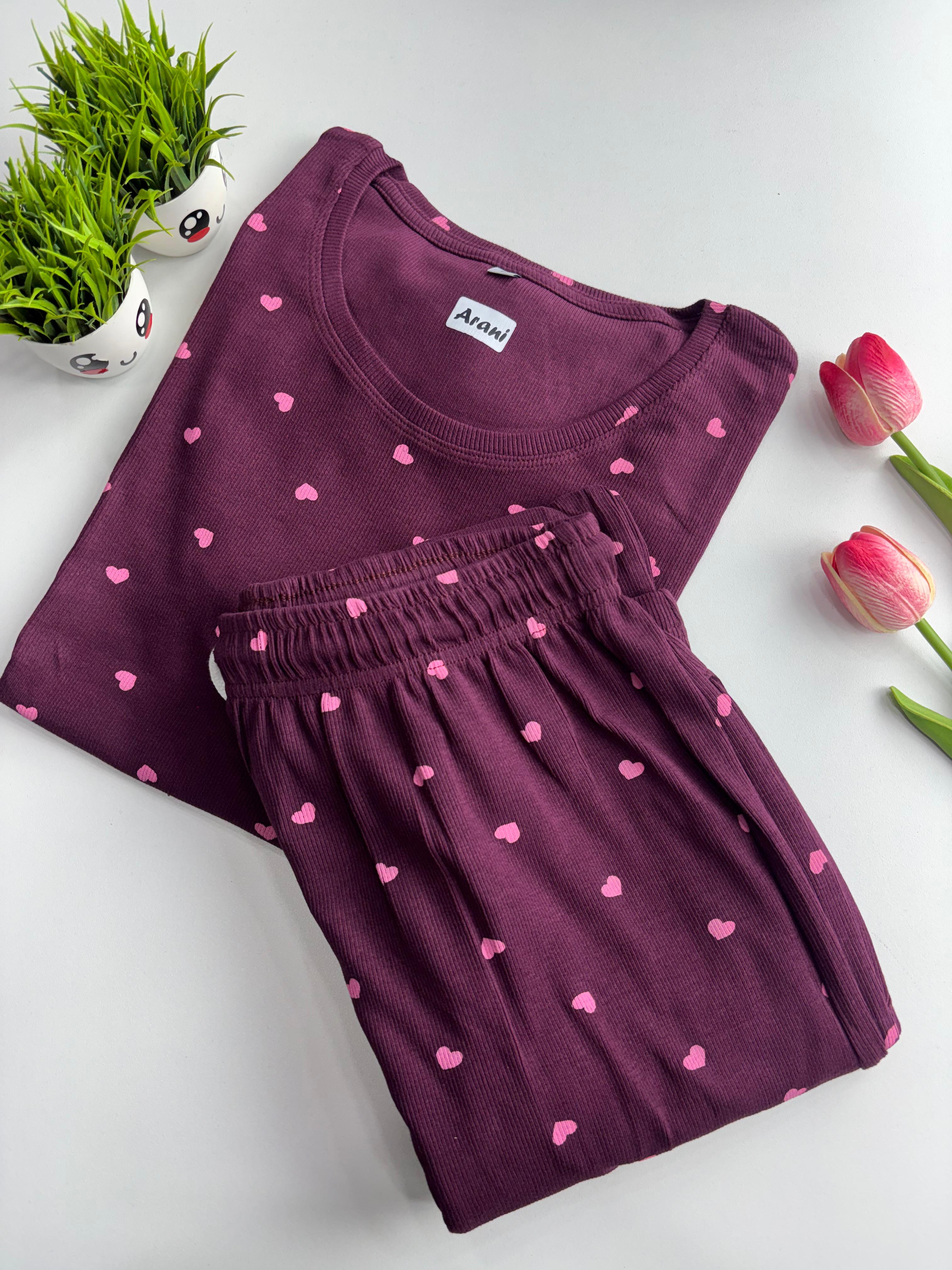 SS7494 Women’s knitted cotton Night Suit