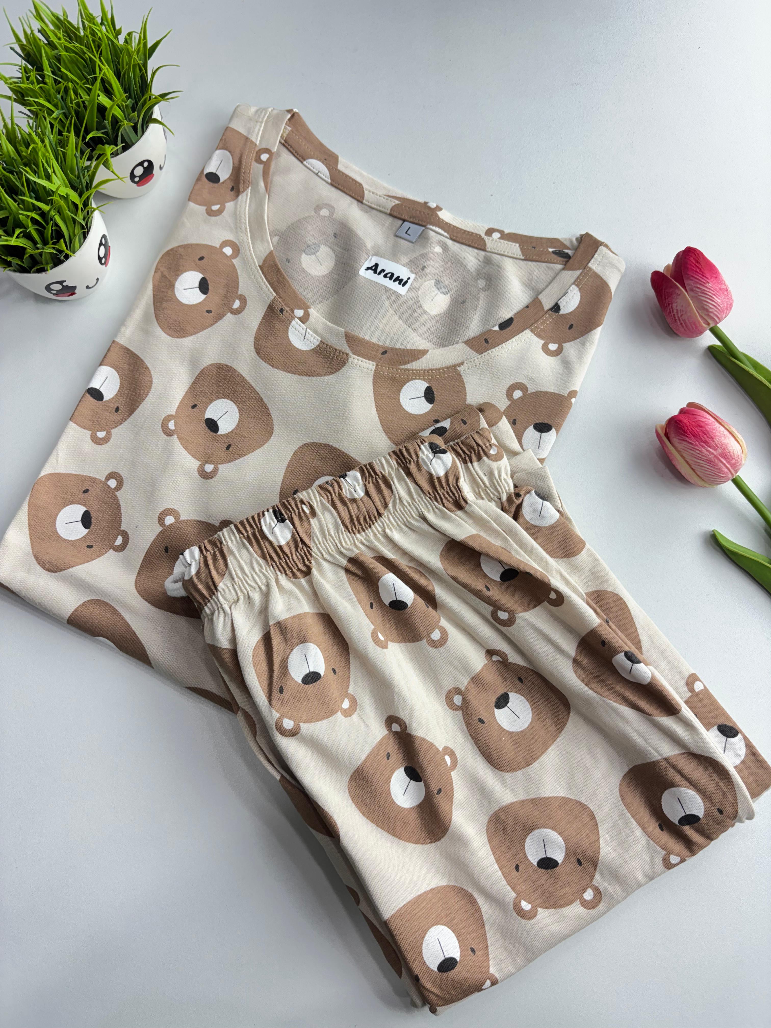 SS7491 Women’s knitted cotton Night Suit