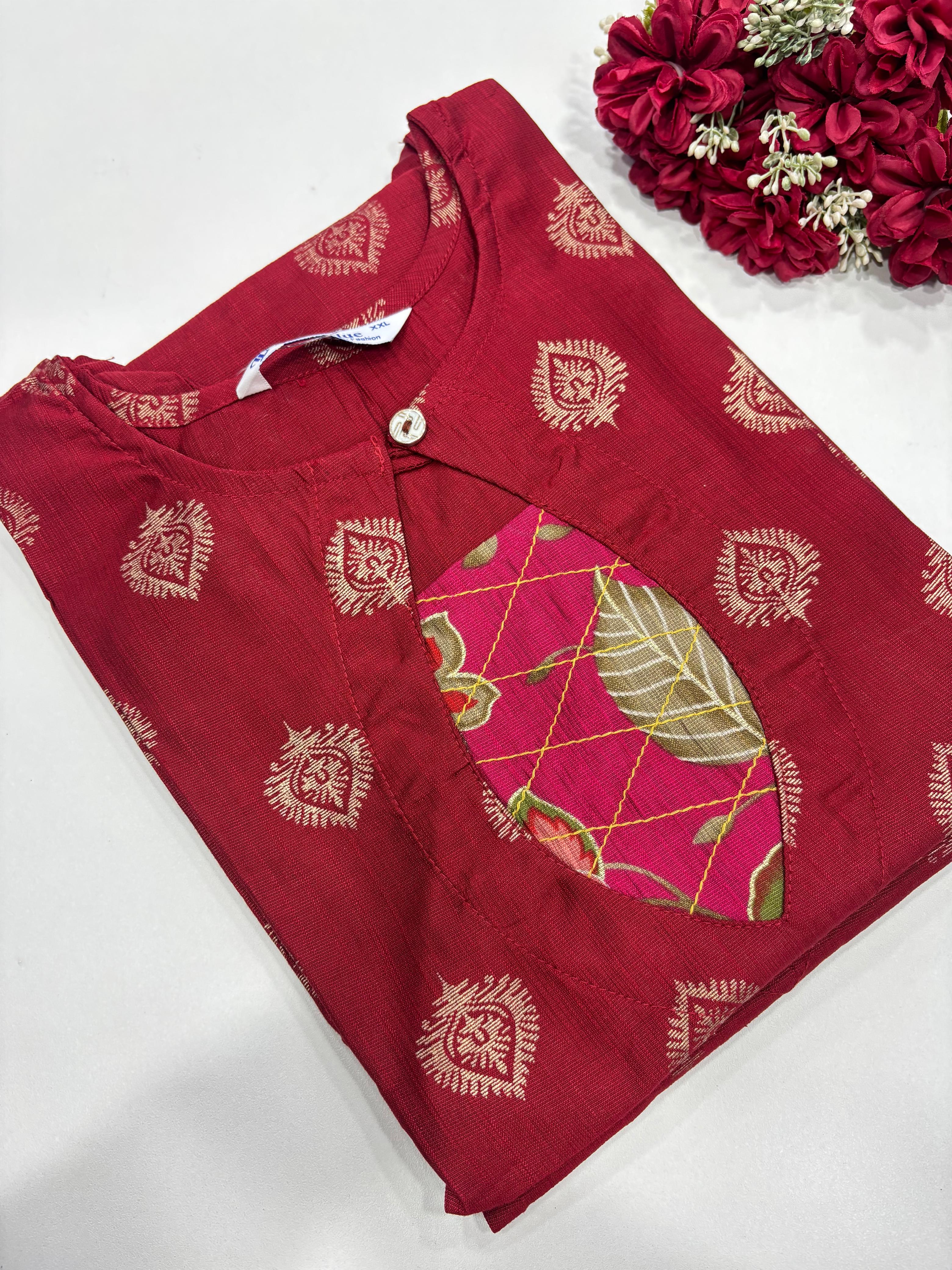 SS7534 Elegant Vatican Silk Kurti