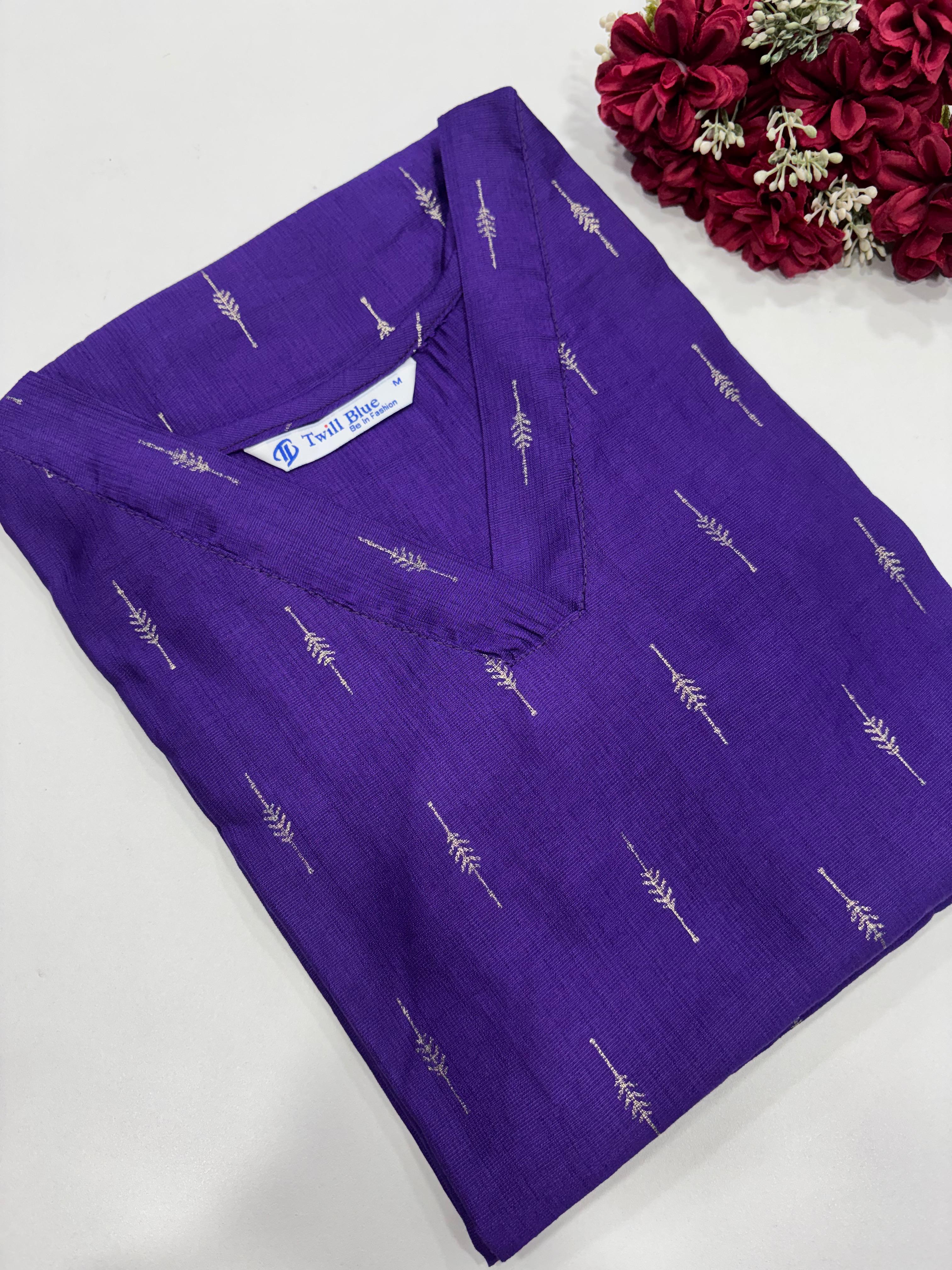 SS7541 Elegant V-Neck Design Vatican Silk Kurti