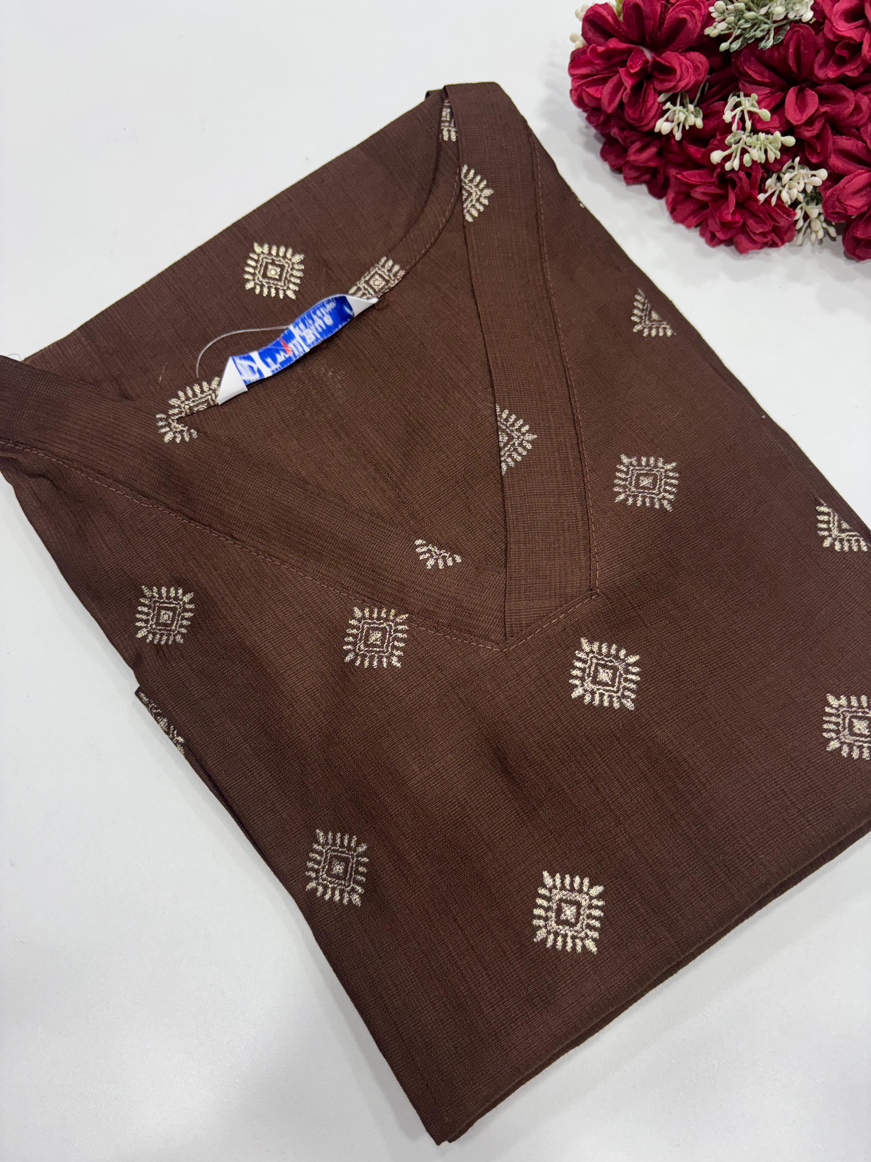 SS7546 Elegant V-Neck Design Vatican Silk Kurti