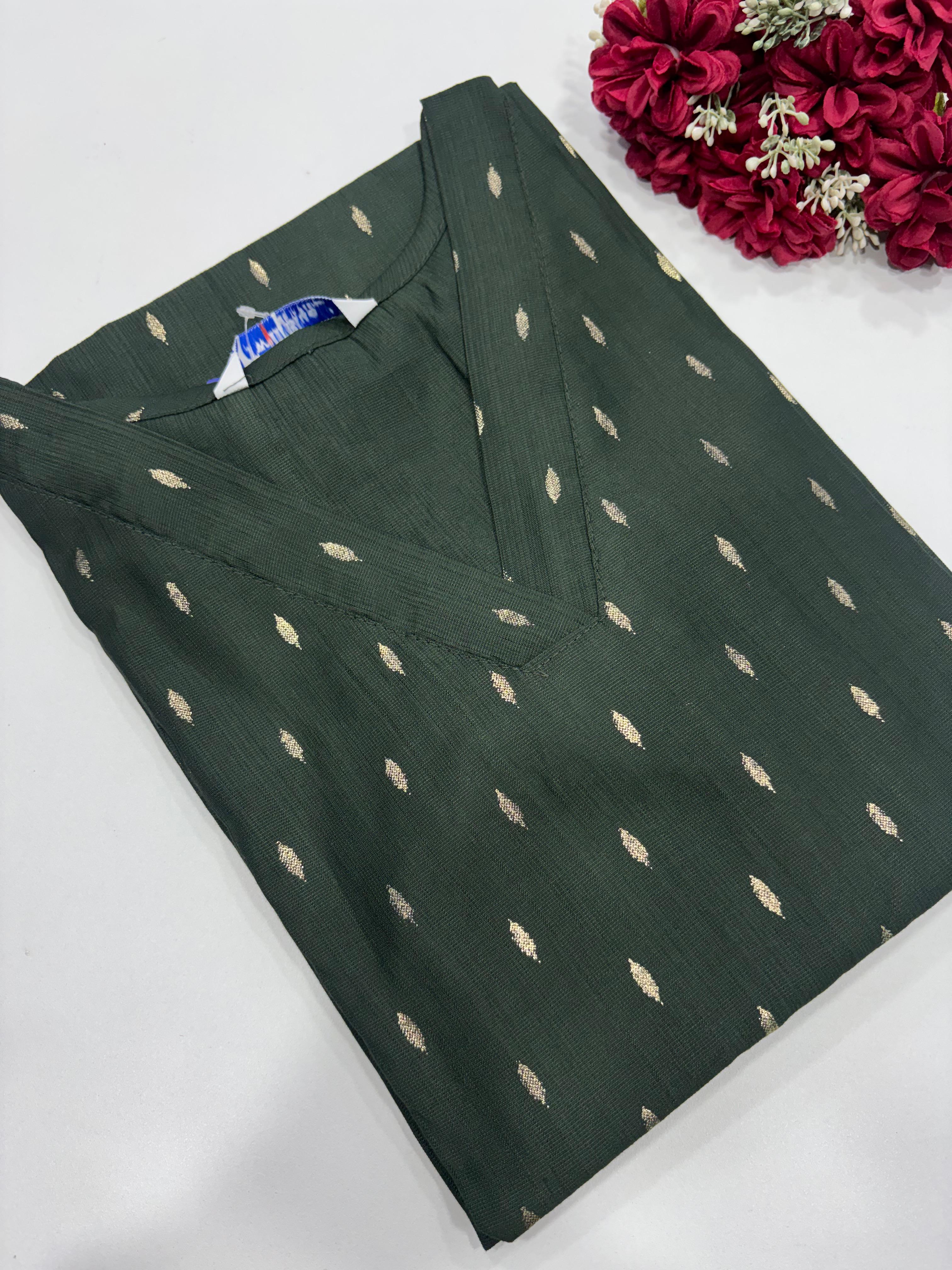 SS7545 Elegant V-Neck Design Vatican Silk Kurti