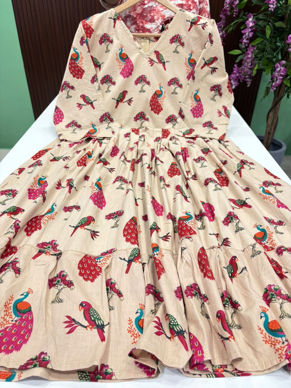 SS7570 Kalamkari Printed Cotton Frock