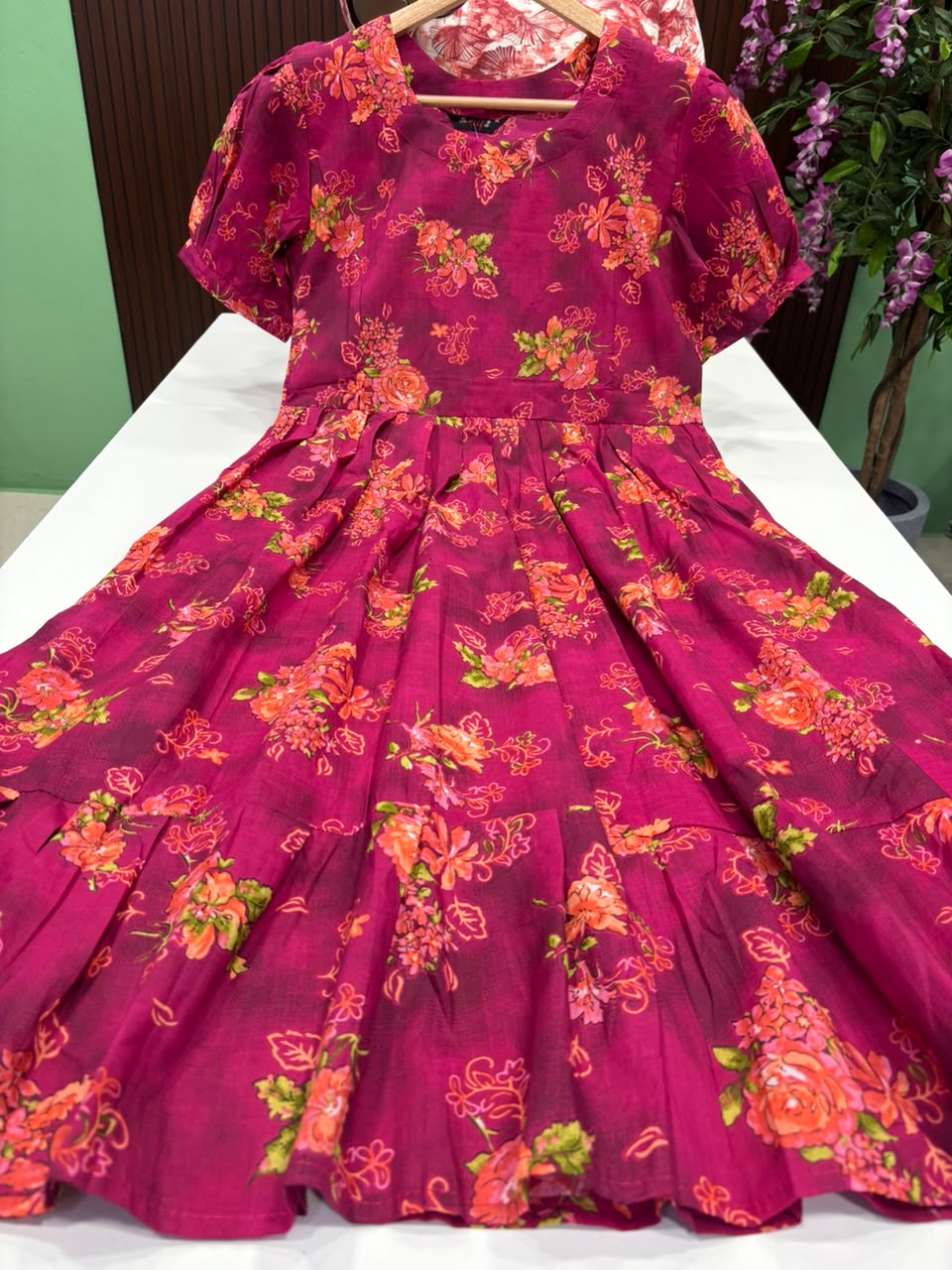 SS7571 Kalamkari Printed Cotton Frock