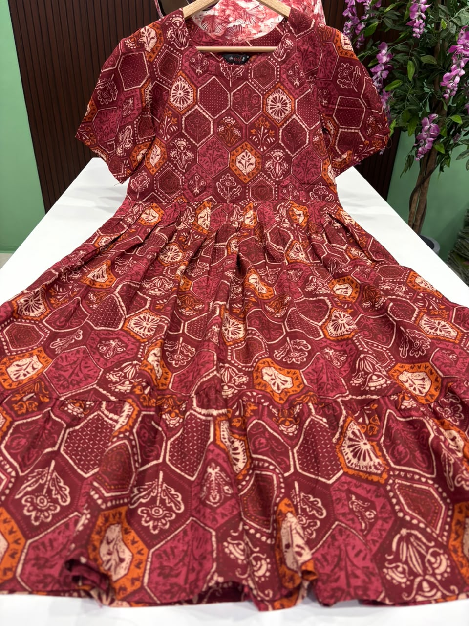 SS7573 Kalamkari Printed Cotton Frock