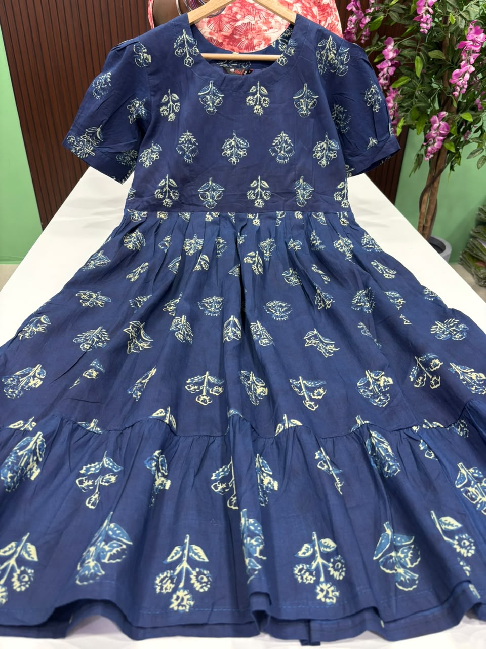 SS7575 Kalamkari Printed Cotton Frock
