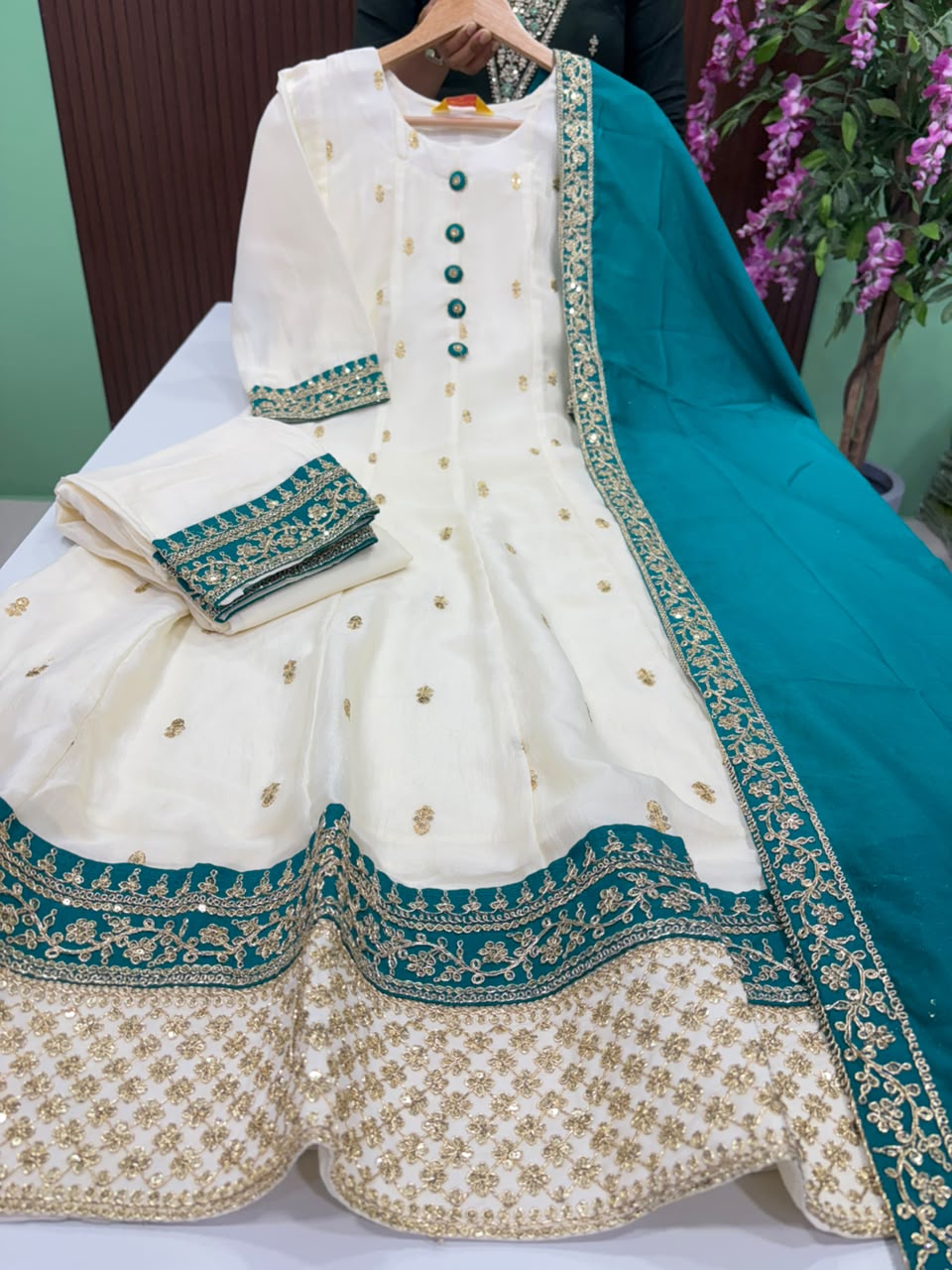 SS7651 Premium Vichitra Silk Anarkali Suit