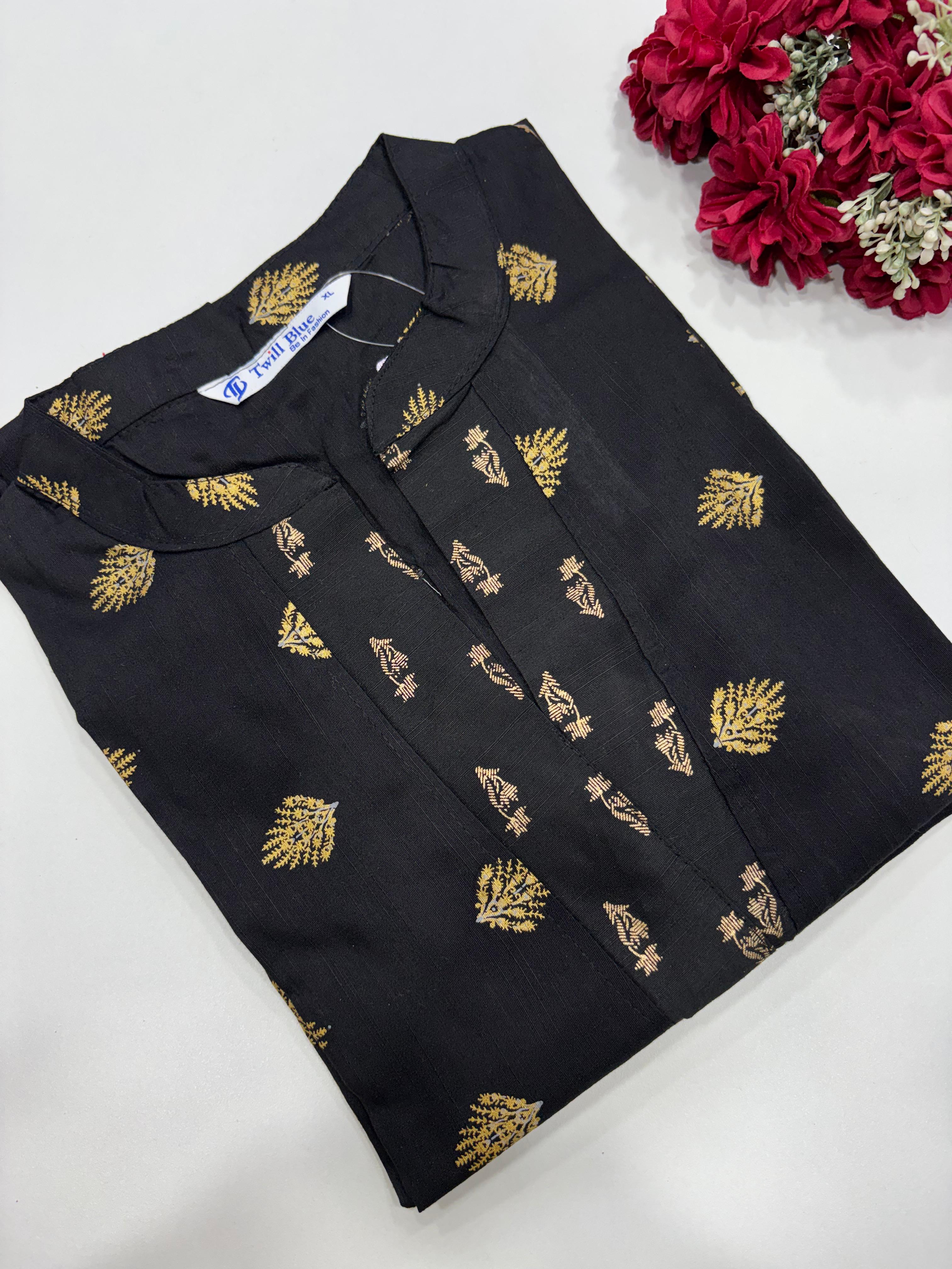 SS7667 Festive Silk Printed Kurti