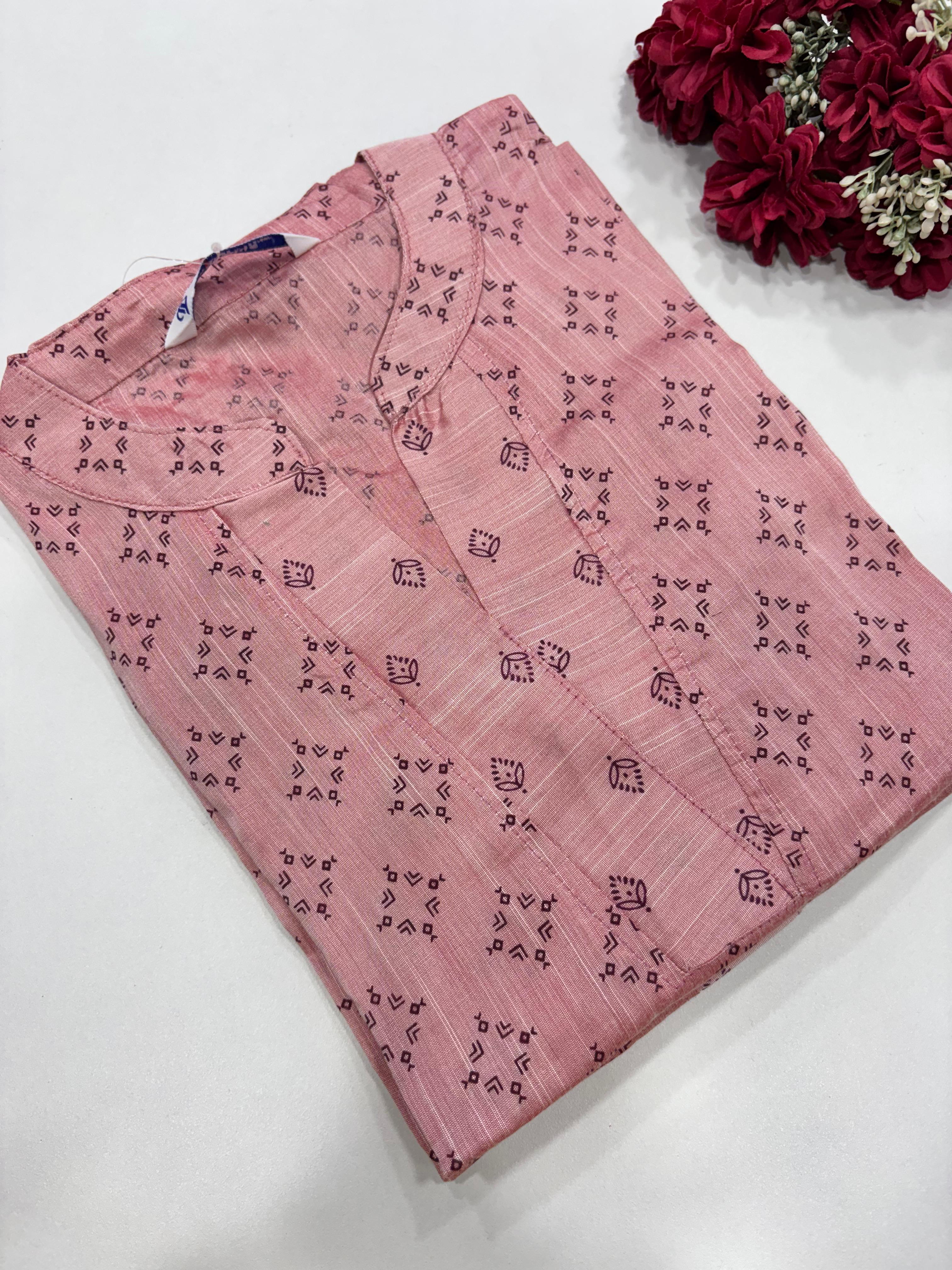 SS7668 Festive Silk Printed Kurti