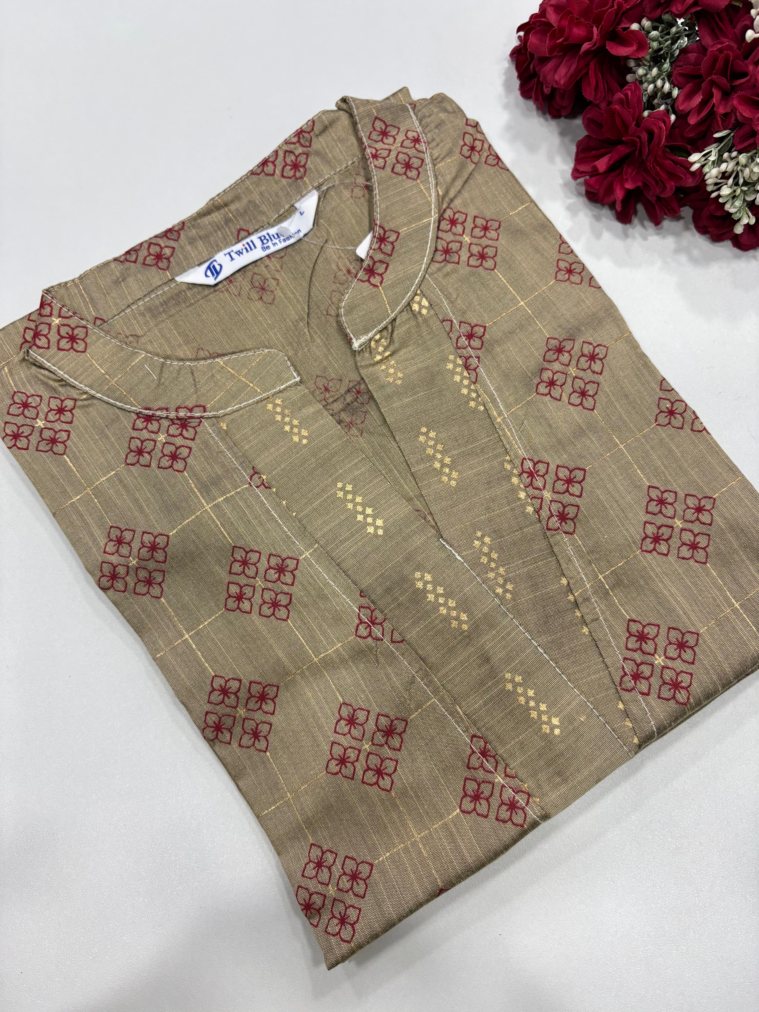 SS7666 Festive Silk Printed Kurti