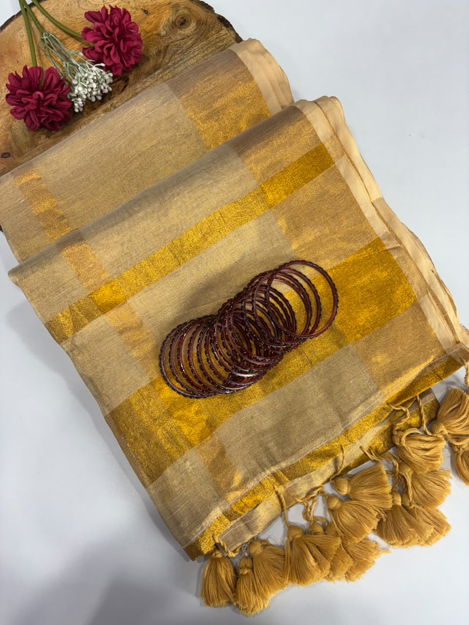 SS7719 Premium Kerala Style Tissue Saree