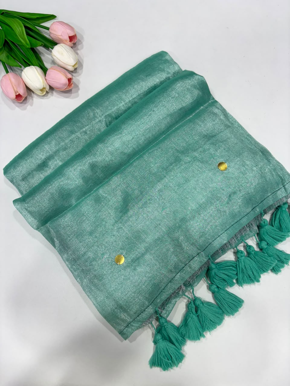 SS7773 Mul Tissue With Gini Work - Pista Green