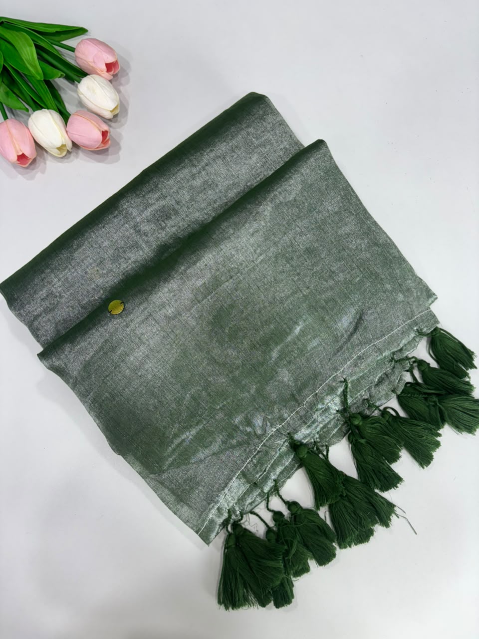 SS7777 Mul Tissue With Gini Work - OLIVE GREEN