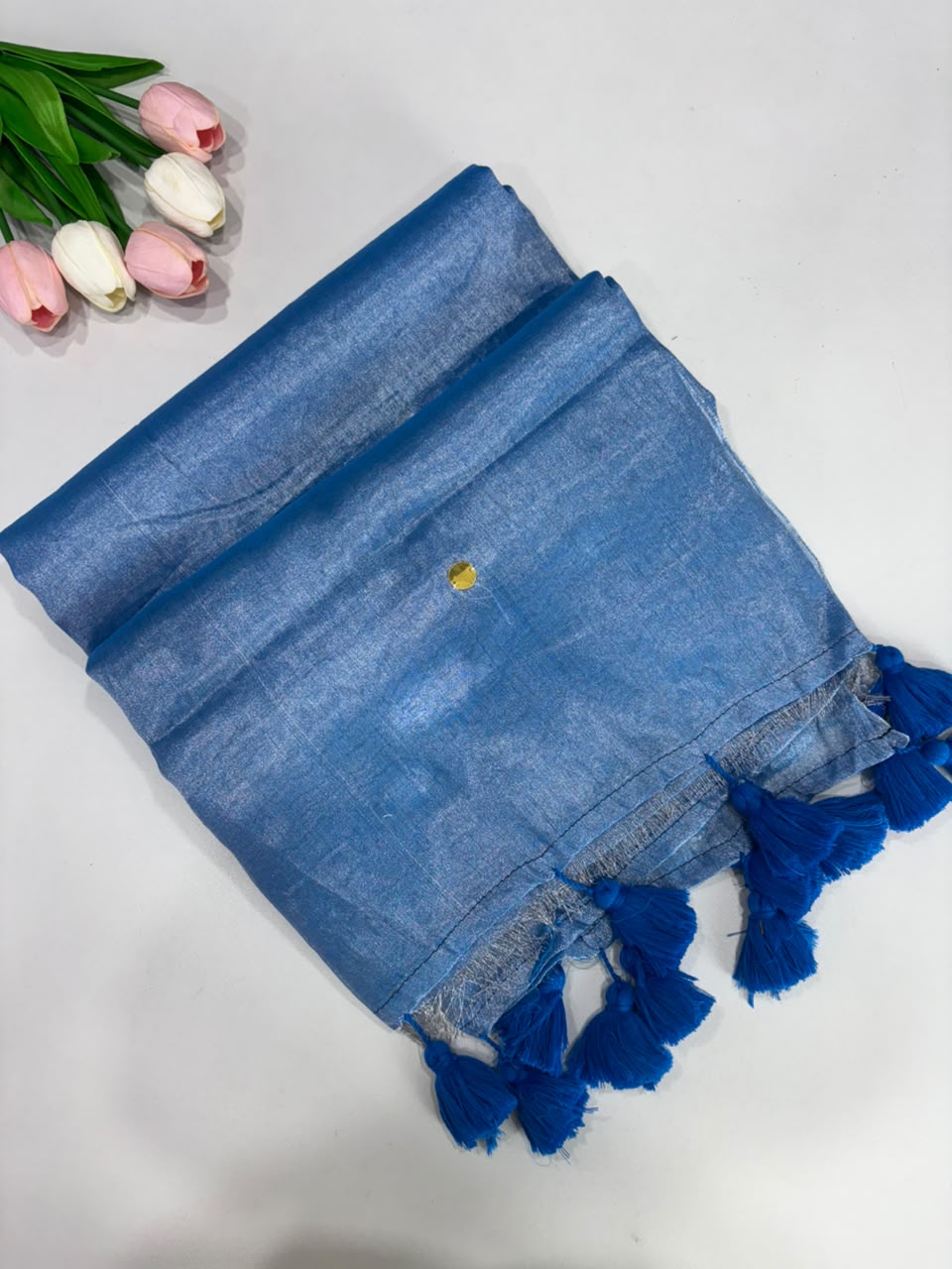 SS7775 Mul Tissue With Gini Work - SKY BLUE