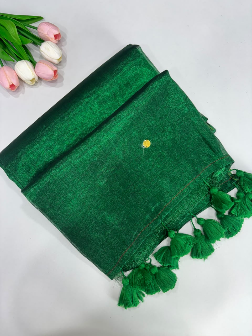 SS7776 Mul Tissue With Gini Work - EMERAL GREEN