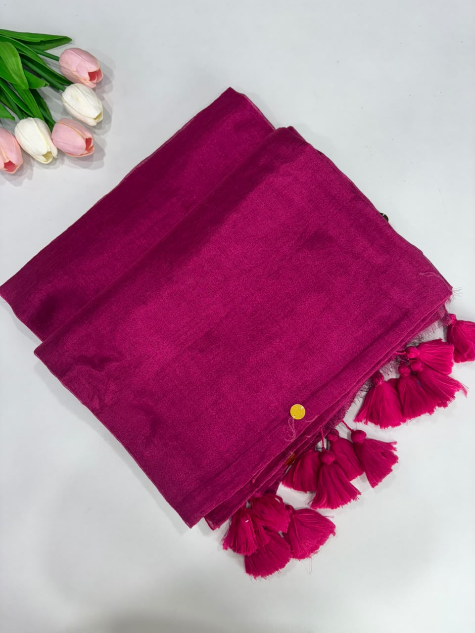 SS7779 Mul Tissue With Gini Work - RANI PINK