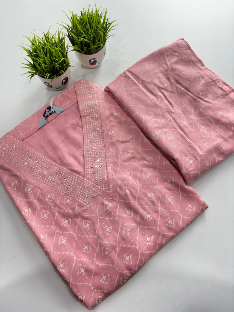 SS7798 Trendy High Collar V Neck Co-ord Set