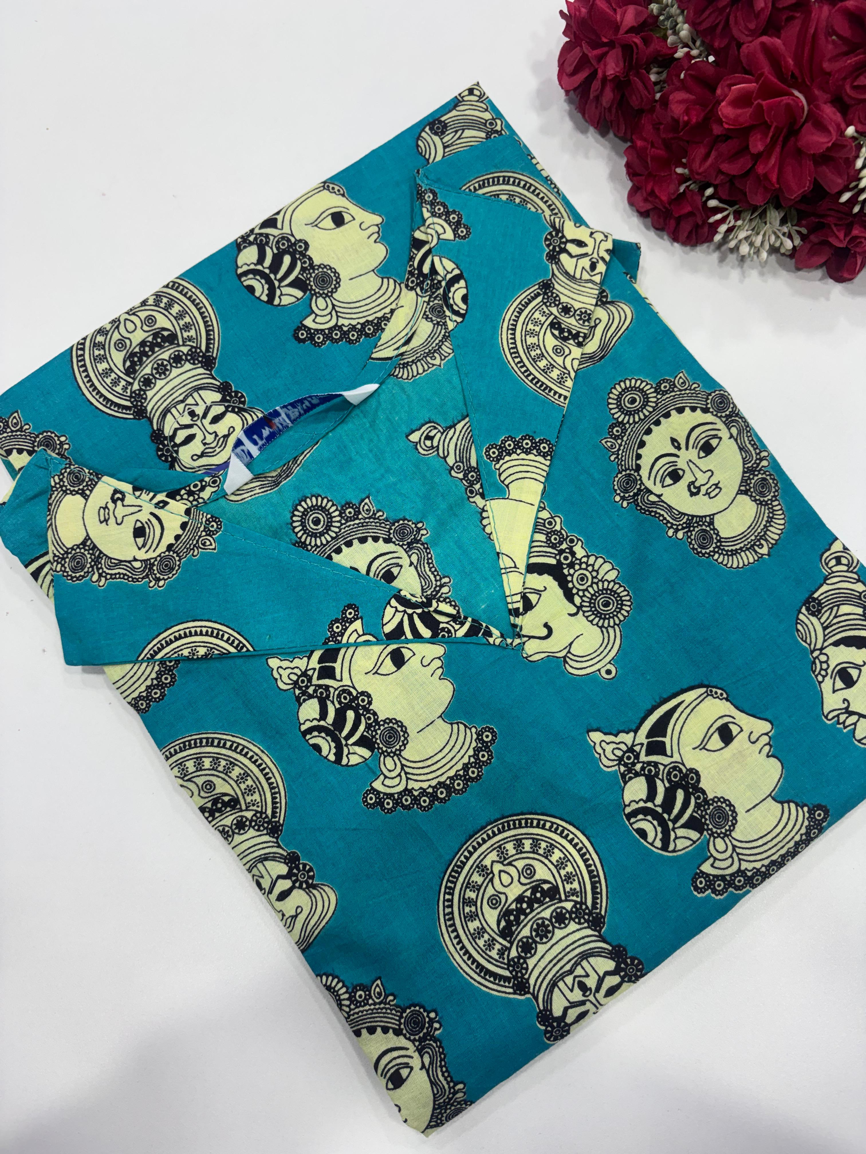 SS7839 Kalamkari Printed Cotton Kurti